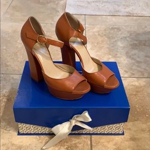 Dee Keller saddle leather chunky heels